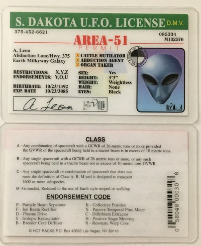 Alien,alien license,ufo,alien,license,south_dakota,south_dakotaufo,drivers license,alien drivers license,area_51
